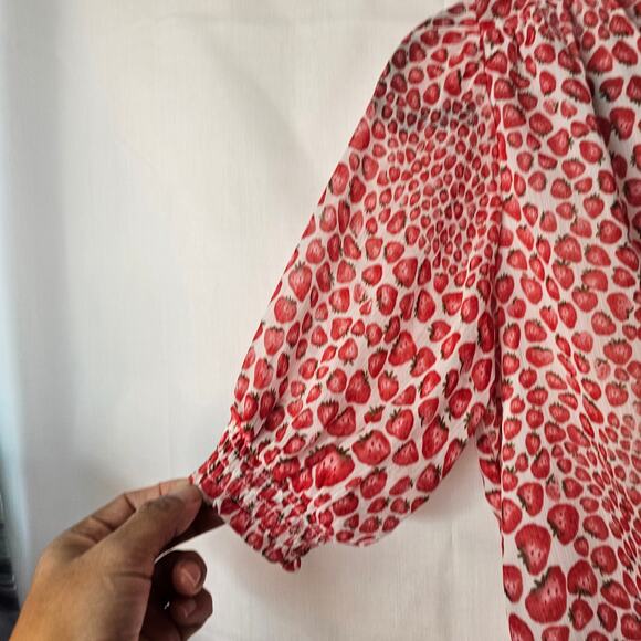 Joie Strawberry Patterned Peasant Top size Midium - Picture 3 of 6